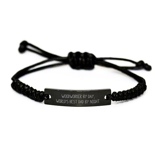 Woodworker Gifts from Men, Unique Rope Bracelet for World's Best Dad, Graduation Unique Gifts - Image 1