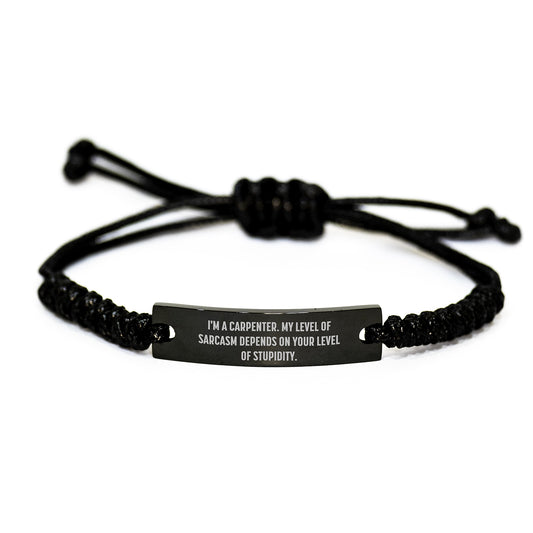 Funny Carpenter Rope Bracelet Gift for Him from Friends - 'I'm A Carpenter' Sarcasm Level Adjustable Rope Watch for Birthday - Image 1