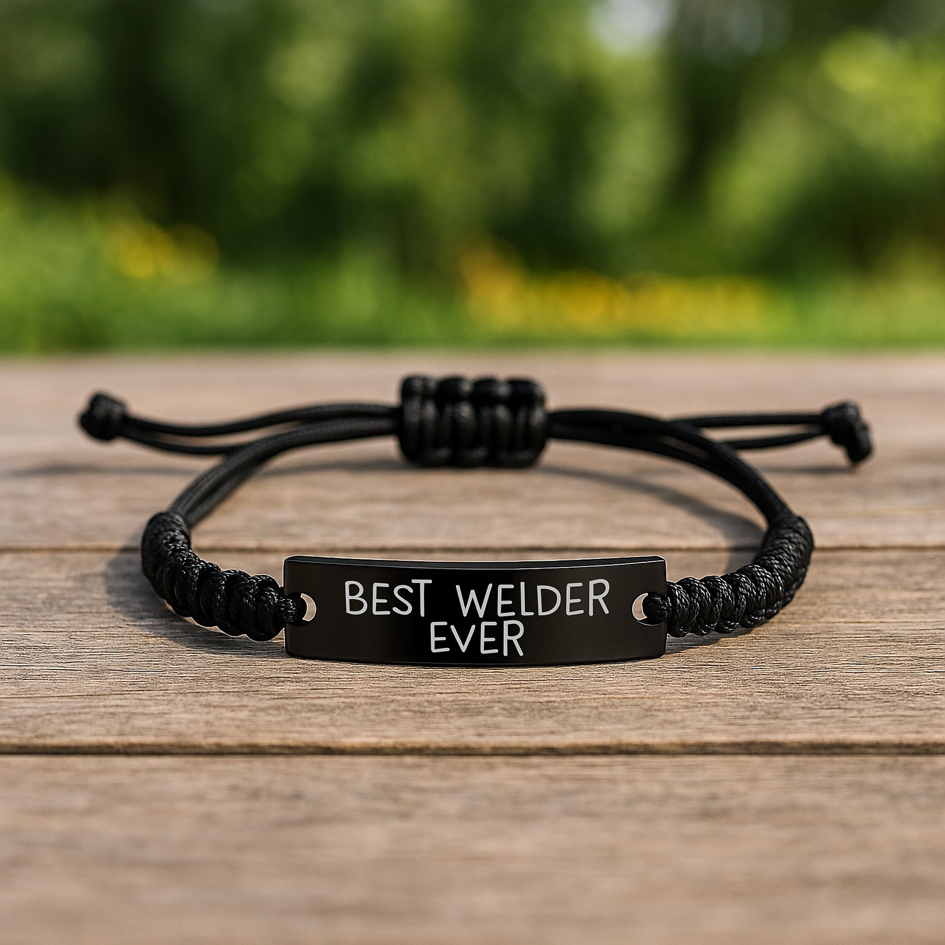 Welder Gifts from Friends - Best Welder Ever Rope Bracelet, Adjustable Black Stainless Steel with Interlaced Rope, Birthday Unique Gifts for Men - Image 2