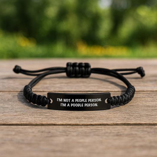 'Poodle People' Unite! Funny Poodle Dog Gifts from Friends, Family, or Coworkers for Birthday - Adjustable Rope Bracelet - Image 2