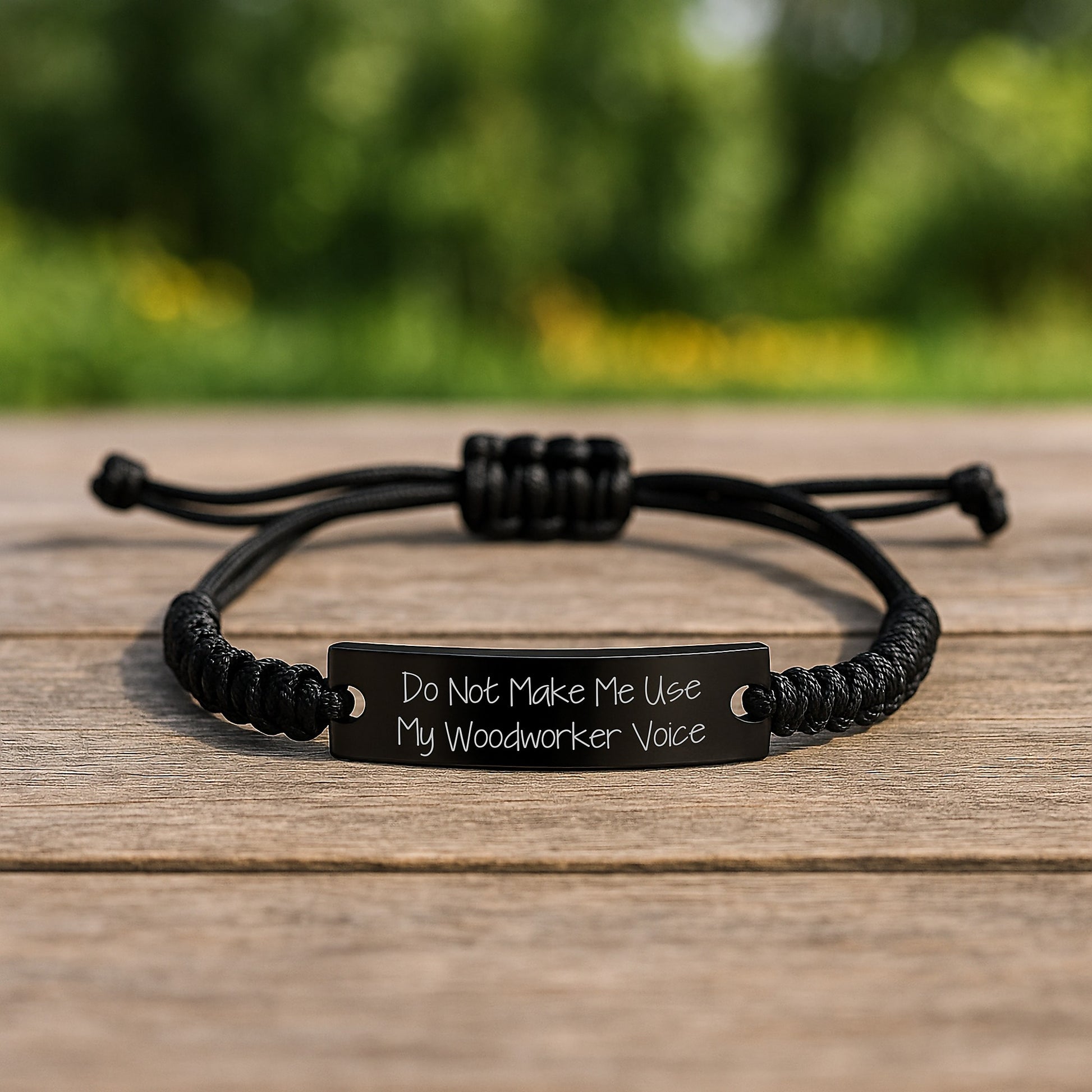 Woodworker Humor Rope Necklace, Funny Gifts from Friends, Adjustable Rope Bracelet for Woodworker Men and Women, Gifts for Woodworker Graduation - Image 2