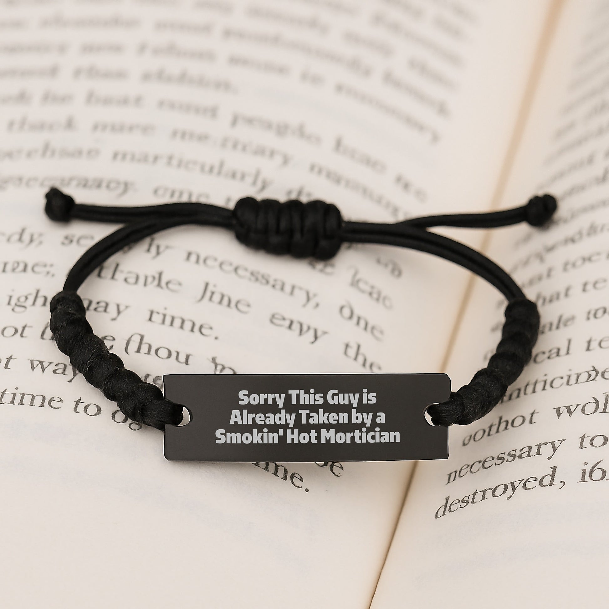 Mortician Gifts, Sorry This Guy Is Already Taken By A Smokin' Hot Mortician, Adjustable Rope Bracelet for Mortician, Friend or Family, Graduation Unique Gifts from Friends - Image 3