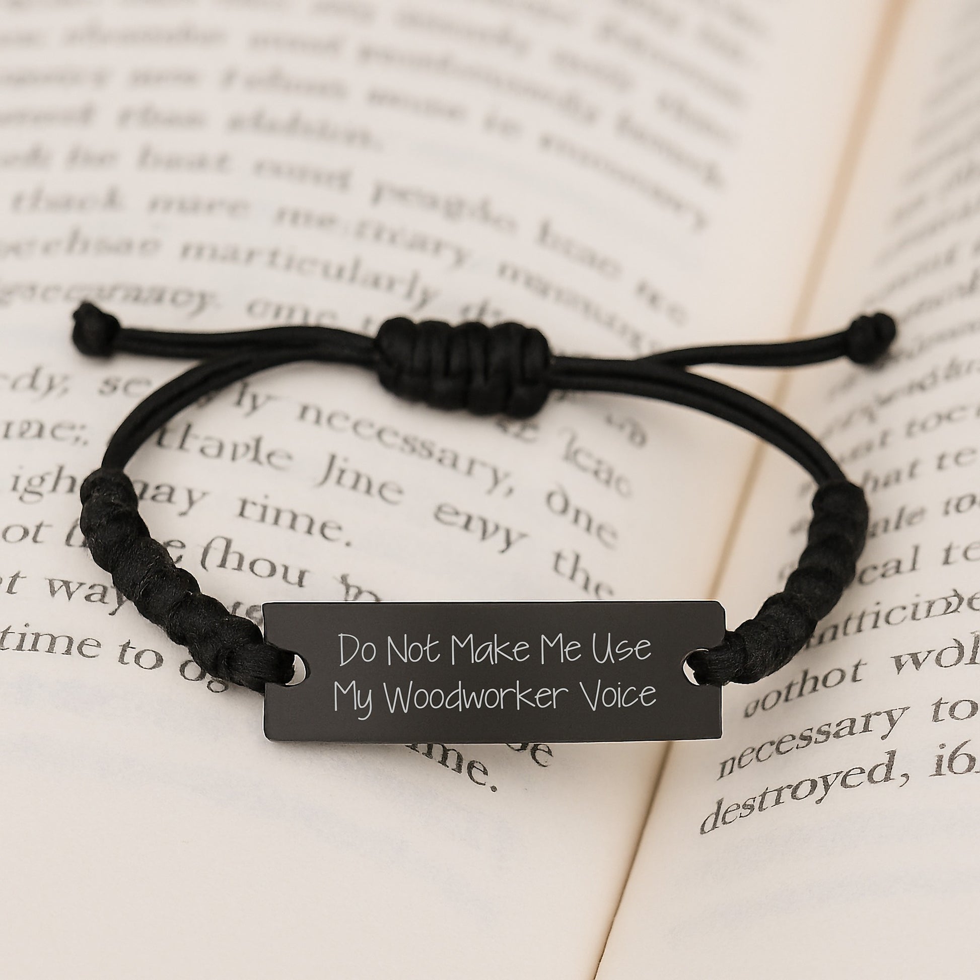 Woodworker Humor Rope Necklace, Funny Gifts from Friends, Adjustable Rope Bracelet for Woodworker Men and Women, Gifts for Woodworker Graduation - Image 3
