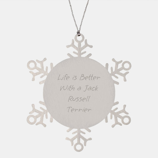 Funny Jack Russell Terrier Dog Gifts from Friends, Coworkers, or Family - Snowflake Ornament for Men, Women, or Jack Russell Terrier Dog Lovers on Christmas - Image 1