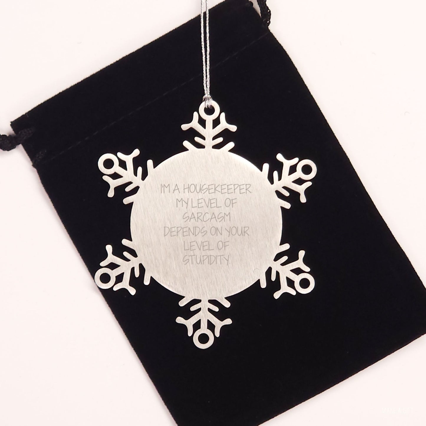 Housekeeper Humor Snowflake Ornament, Funny Gifts for Housekeeper, Christmas Unique Gifts from Family, Friends, or Coworkers - Image 2