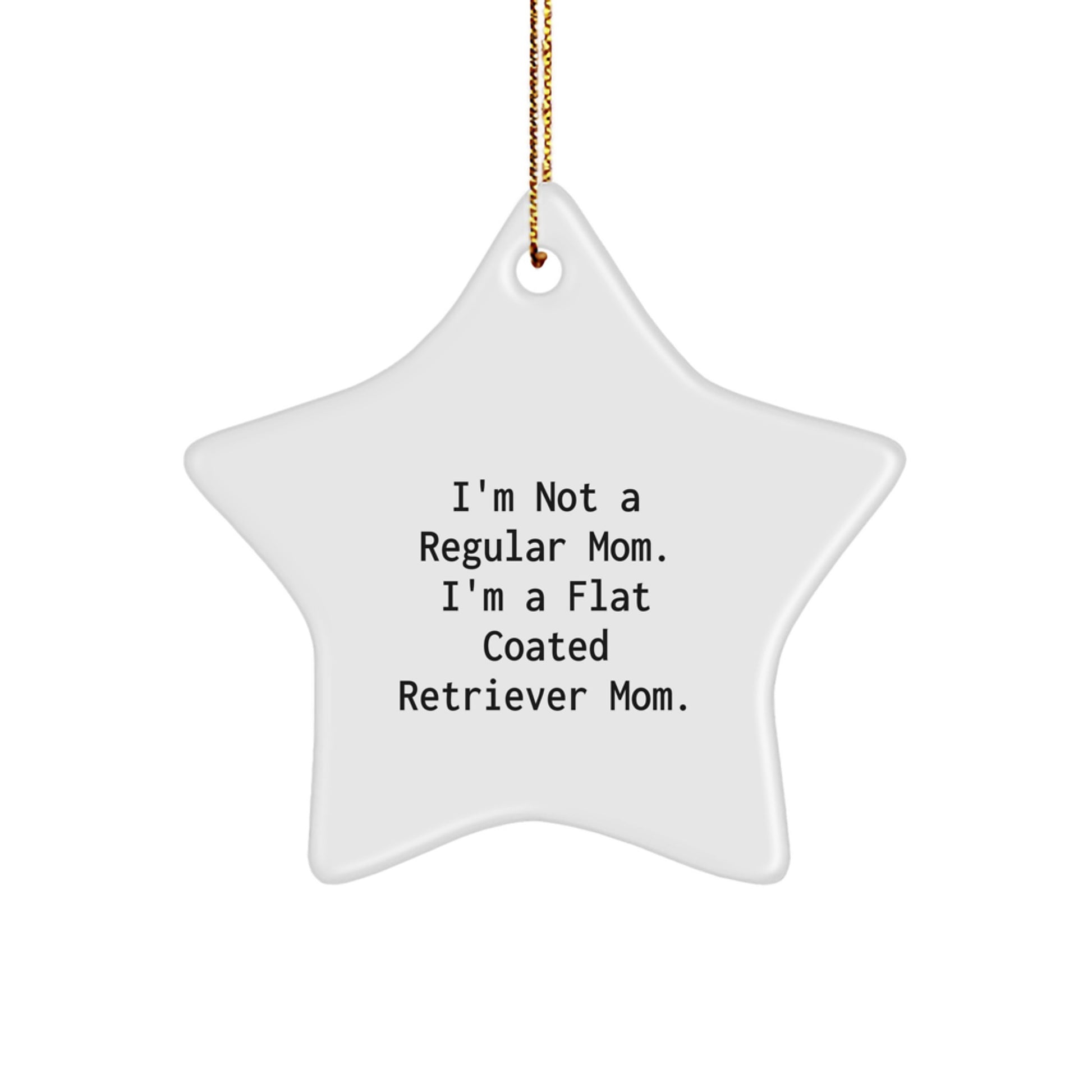 Funny Flat Coated Retriever Dog Gifts, I'm Not A Regular Mom. I'm A Flat Coated Retriever Mom. Star Ornament for Christmas from Mom to Dog Lover - Image 1