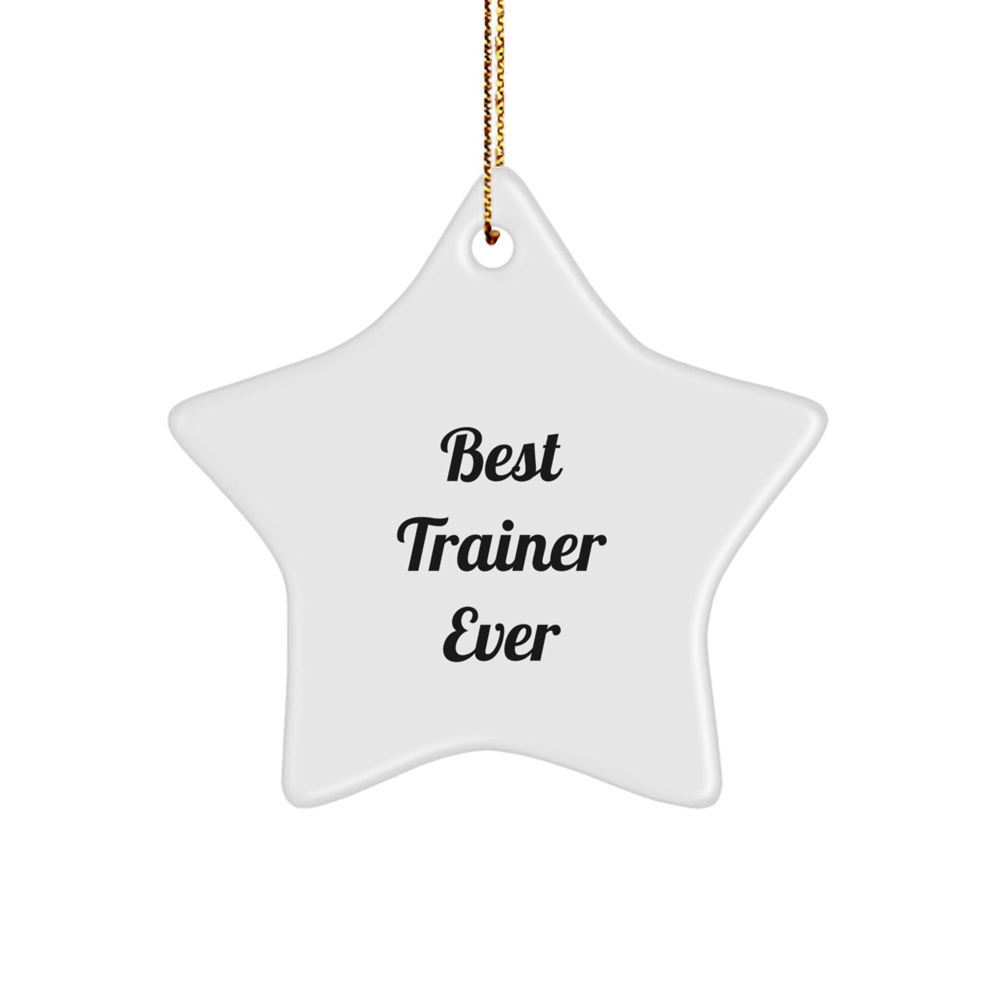 Funny Trainer Gifts, Best Trainer Ever Star Ornament, White Color, Perfect for Christmas, Gifts from Men to Trainer, Gifts for Trainer - Image 1