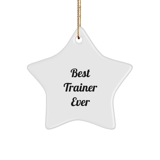 Funny Trainer Gifts, Best Trainer Ever Star Ornament, White Color, Perfect for Christmas, Gifts from Men to Trainer, Gifts for Trainer - Image 1
