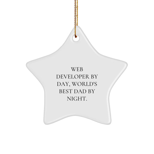 Web Developer Gifts, Star Ornament, Funny Quote, Christmas Unique Gifts from Dad to Web Developer - Image 1