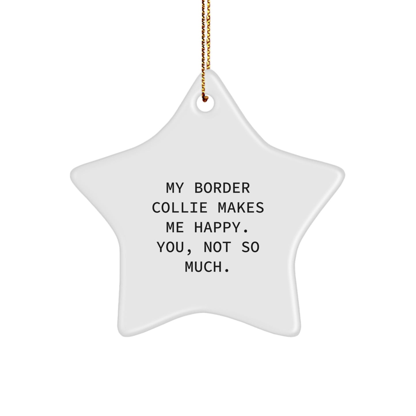 Funny Border Collie Dog Lover Star Ornament Gifts from Men to Friends Christmas Unique Finds - Image 1