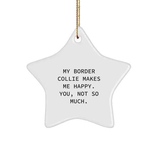 Funny Border Collie Dog Lover Star Ornament Gifts from Men to Friends Christmas Unique Finds - Image 1