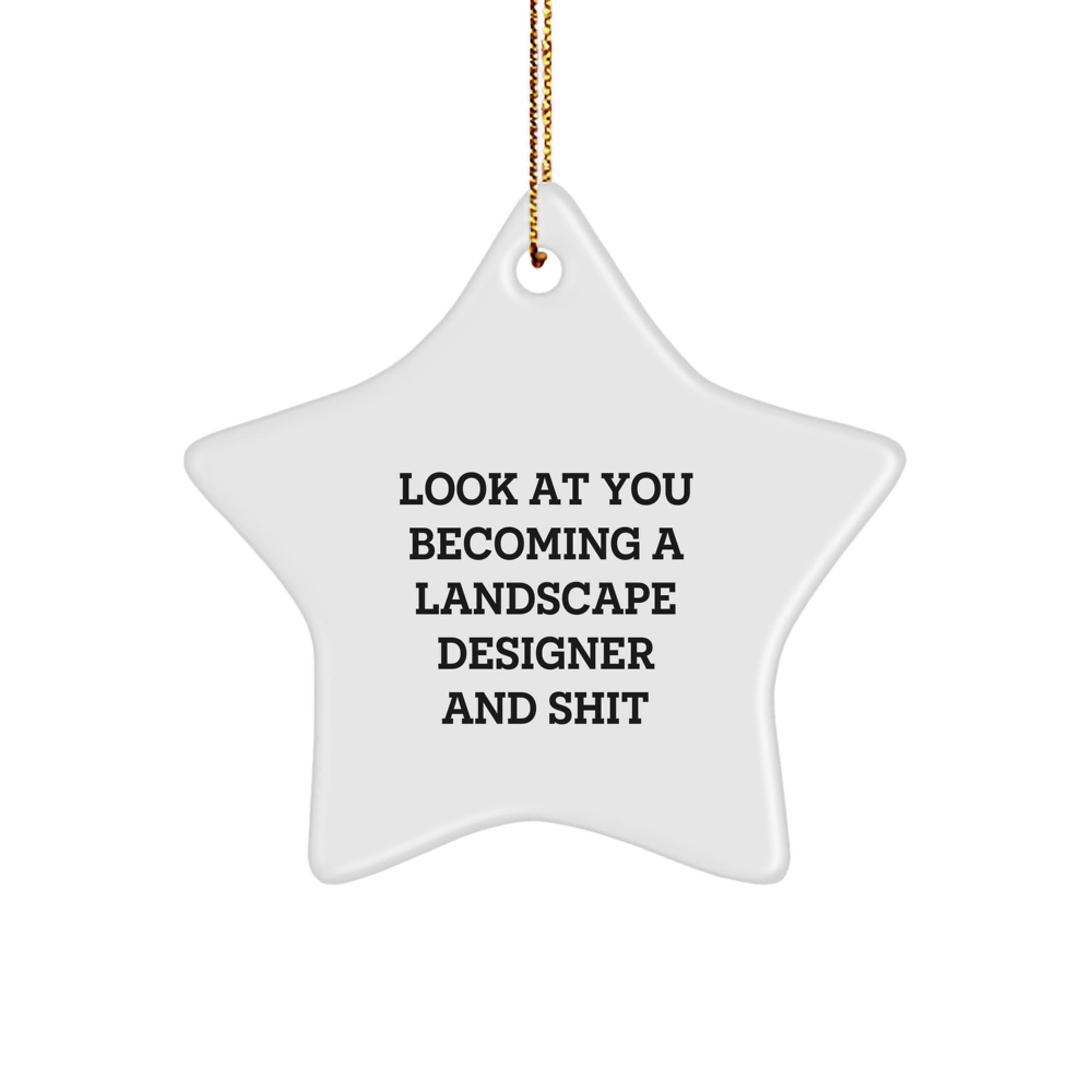 Funny Gifts for Landscape Designers - Star Ornament for Men, Women, Friends, Coworkers, Family - Look At You Becoming A Landscape Designer And Shit - Image 1