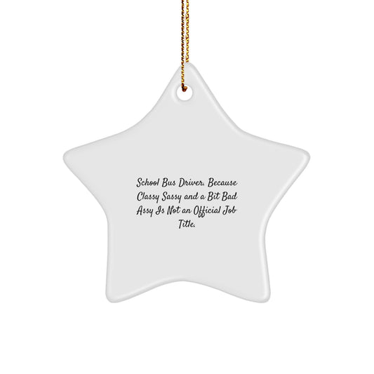 Funny School Bus Driver Gifts, Star Ornament for Men, Women, Friends, Coworkers, and Family, Unique Christmas Memorable Presents, Gifts from the Heart, School Bus Driver Quote, Inspirational Presents - Image 1