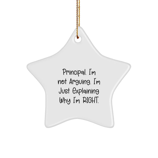 Funny Principal Gifts from Friends - 'I'm Not Arguing, I'm Just Explaining' Star Ornament, Gifts for Principal, Men, or Women, Christmas Unique - Image 1