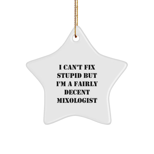 Mixologist Gifts from Friends, Funny Star Ornament Quote, Gifts for Men and Women, Christmas Unique Gifts - Image 1