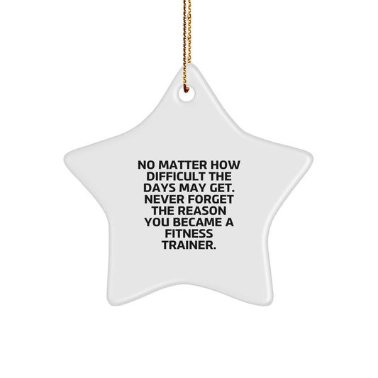 Fitness Trainer Gifts, Inspirational Star Ornament for Men or Women, Gifts from Friends or Coworkers for Christmas, Never Forget the Reason You Became a Fitness Trainer. - Image 1