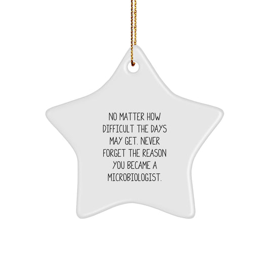 Gifts from Friends, Gifts for Microbiologists - Inspirational Star Ornament, No Matter How Difficult The Days May Get. - Christmas Unique Gifts for Microbiologists - Image 1