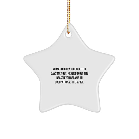Occupational Therapist Gifts, Inspirational Quotes, Star Ornament, Christmas, Gifts from Friends, Gifts for Occupational Therapist, Never Forget the Reason You Became One, Unique Ornament - Image 1
