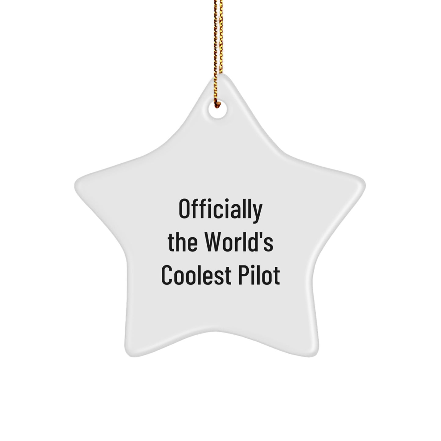 Pilot Gifts from Friends, Officially The World's Coolest Pilot Star Ornament, Christmas Unique Presents - Image 1