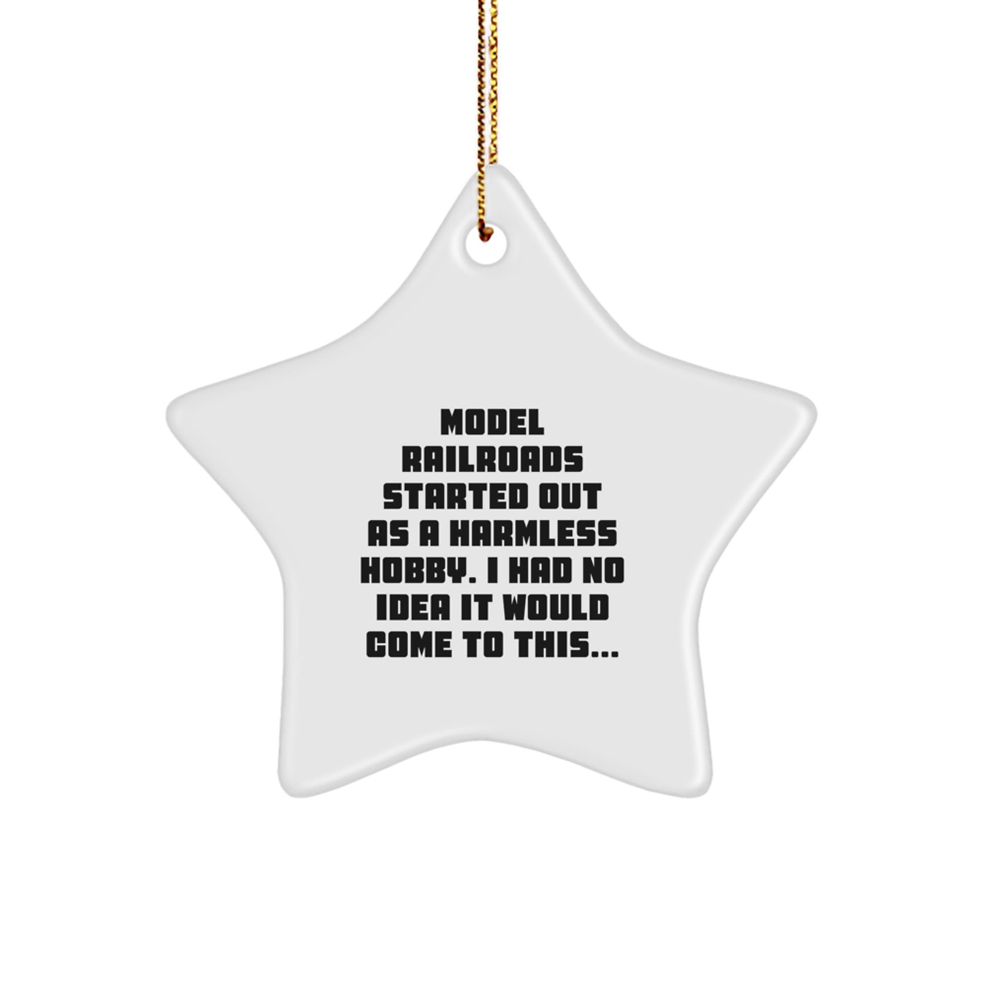 Funny Model Railroads Gifts from Friends and Family, Christmas Unique Star Ornament for Model Railroads Enthusiasts - Image 1