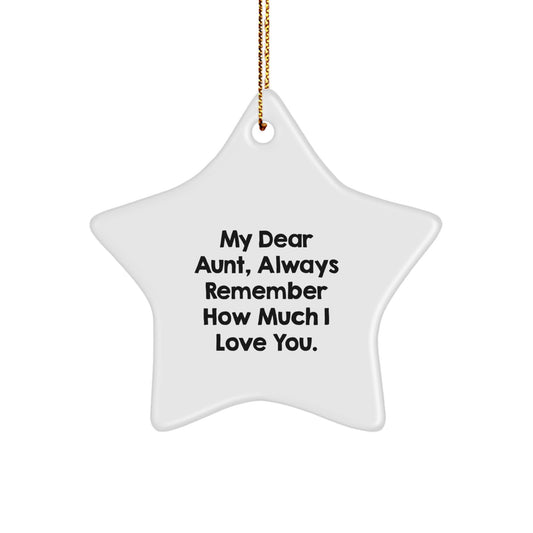 Gifts from Family to Aunt, Star Ornament with Inspirational Quote, White, 3.25'' Tall, Perfect for Christmas - Image 1