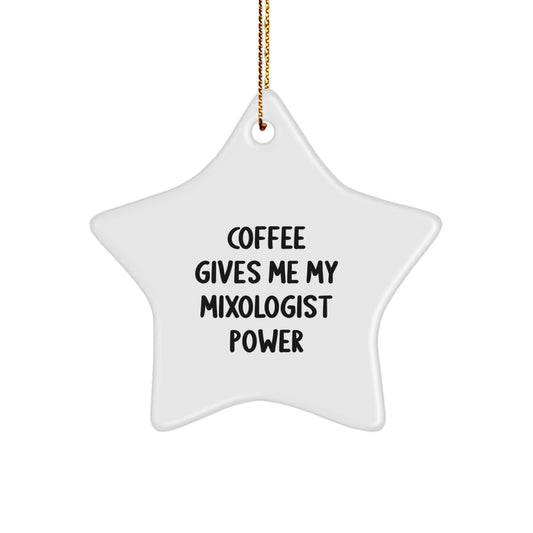 Funny Coffee Lovers Gifts from Friends for Mixologist Star Ornament, Christmas Unique Gifts - Image 1