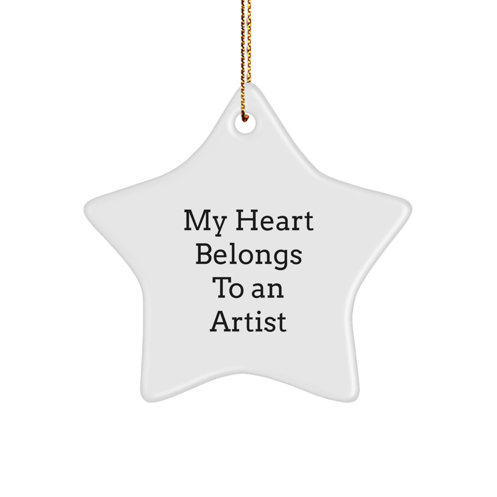 Artist Gifts from Friends, My Heart Belongs To An Artist Star Ornament, Christmas Unique Artist Decorations, Gifts for Artists - Image 1